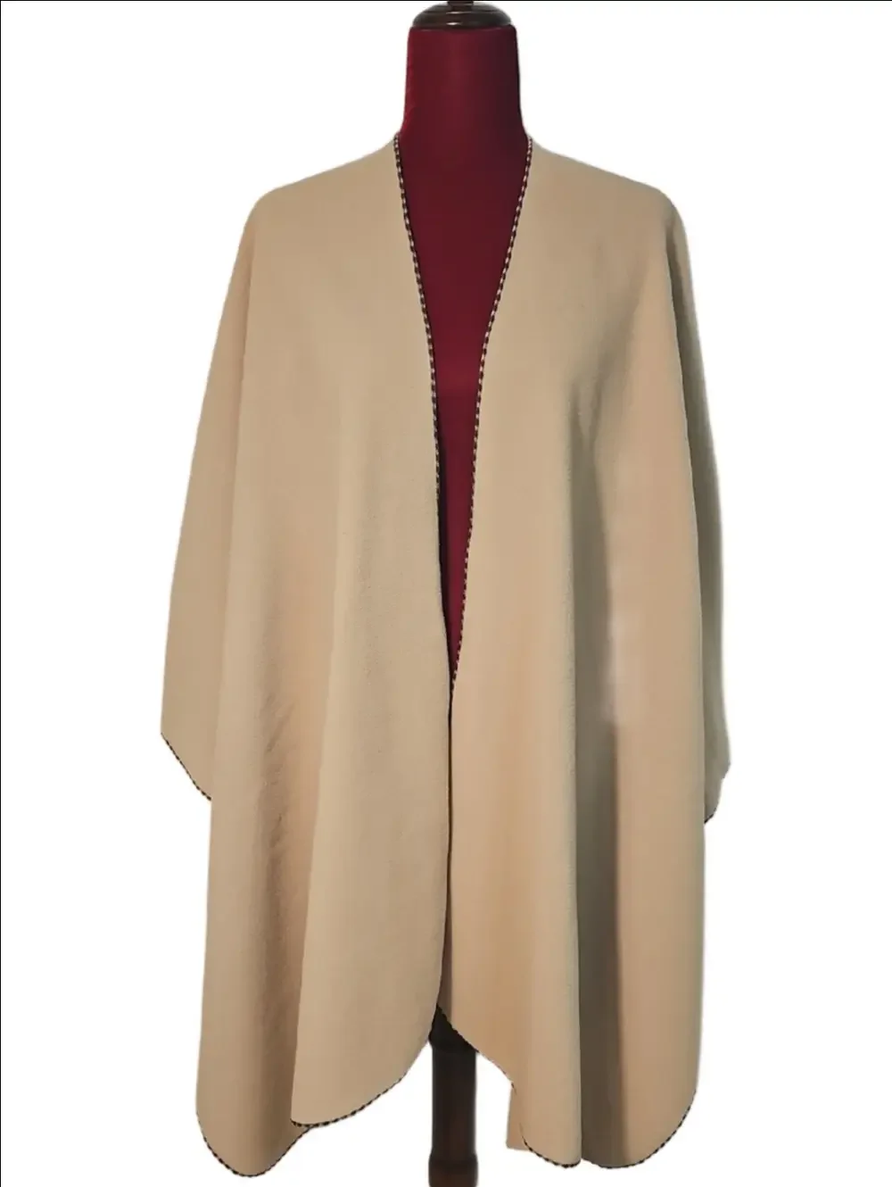 Charter Club Cream Open-Front Poncho